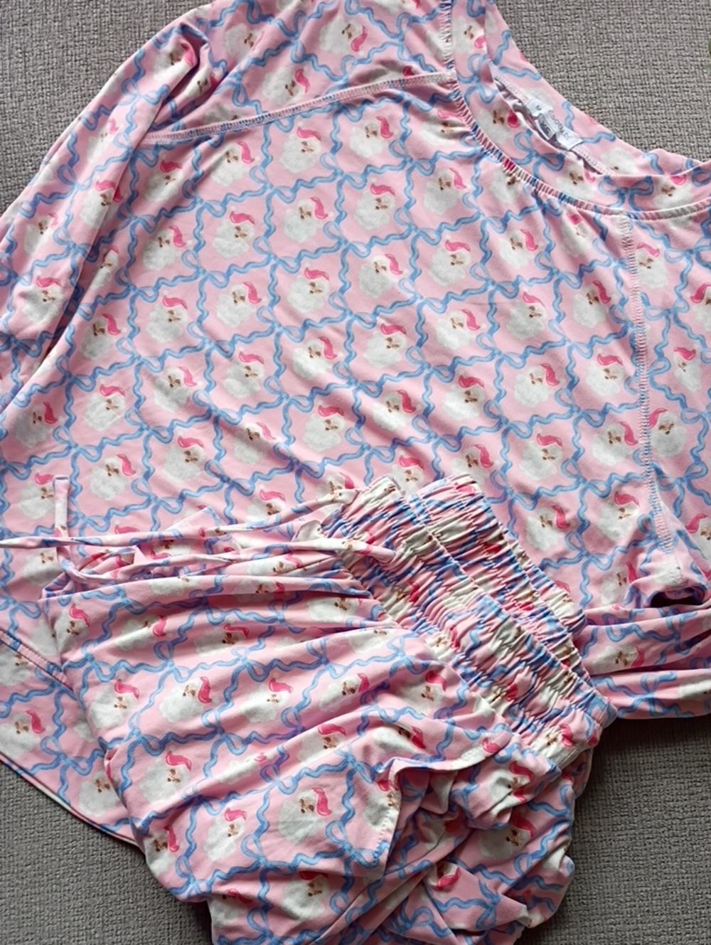 Mary Square XS Santa Blue Ribbon Pajamas